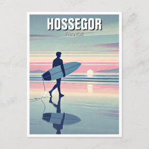 Modern Surfer Sunset Hossegor Frankreich Postkarte