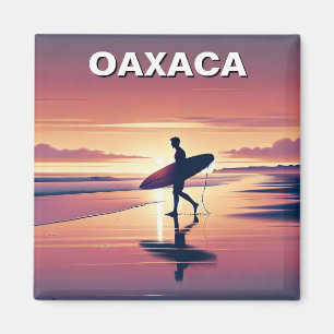 Modern Surfer Sunset Oaxaca Mexiko Magnet