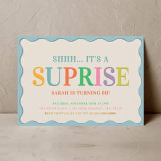 Modern Surprise Birthday Party Einladung