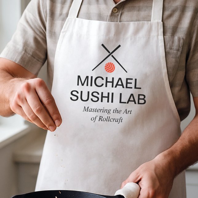 Modern Sushi Lab Name Logo Design Schürze (Von Creator hochgeladen)