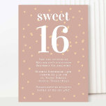 Modern Sweet 16 Geburtstagsparty Einladung<br><div class="desc">Passen Sie dieses Design an Datum,  Uhrzeit und Standort an. Diese Karte ist eine tolle Geburtstagseinladung für ein Party.</div>