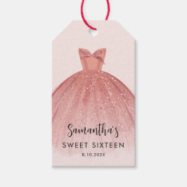Modern Sweet 16 Script Dress Birthday Custom Geschenkanhänger