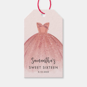Modern Sweet 16 Script Dress Birthday Custom Geschenkanhänger