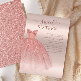 Modern Sweet 16 Script Geburtstag Einladung