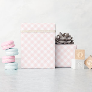Modern + Sweet Light Pink Gingham Geschenkpapier