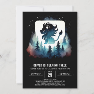 Modern Sweet Lion Birthday Einladung