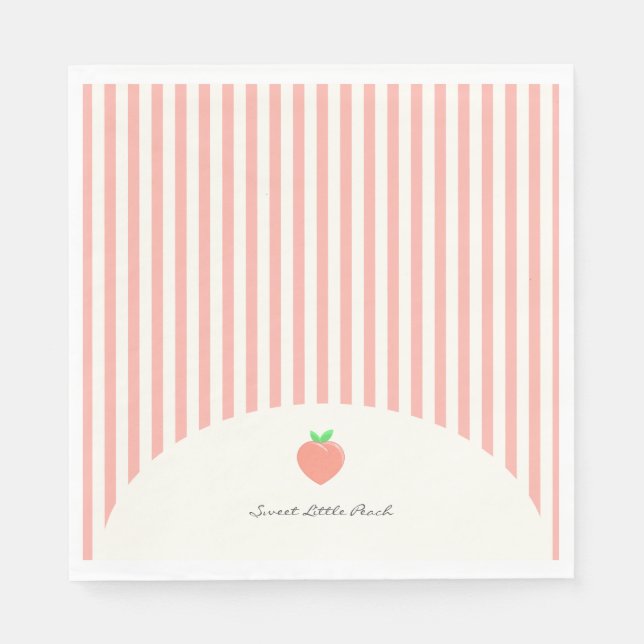 Modern Sweet Little Peach Streifen Serviette (Vorderseite)