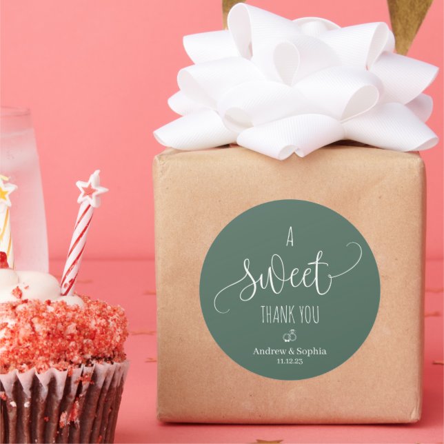 Modern Sweet Vielen Dank für Ihr Hochzeitspaar Nam Runder Aufkleber (Party)
