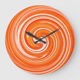 Modern Swirl Abstract Art #27 Große Wanduhr