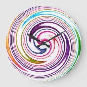 Modern Swirl Abstract Art #2 Große Wanduhr