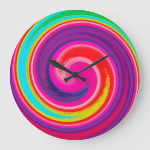 Modern Swirl Abstrakt Art #18 Große Wanduhr