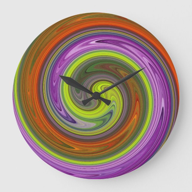 Modern Swirl Abstrakt Art #36 Große Wanduhr (Vorderseite)