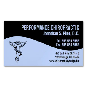 Modern Swirl Chiro Angel Emblem Chiropraktor Magnetische Visitenkarte