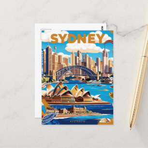 Modern Sydney Australien Reisen Vintag Postkarte