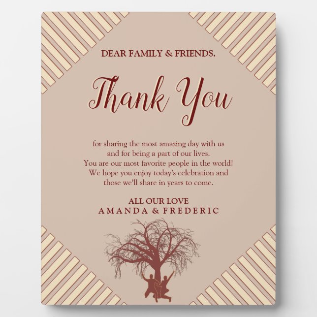 Modern Tan - Marsala Wine & Drehung Hues Fotoplatte (Vorderseite)