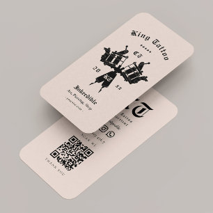 Modern Tattoo Artist Sand Monogram Visitenkarte