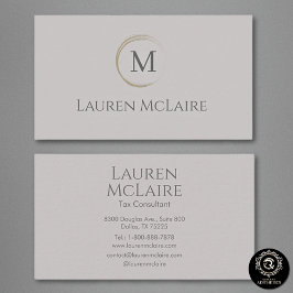 Modern Taupe Gray Logo Business Branding Visitenkarte