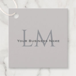 Modern Taupe Gray Monogram Branding Geschenkanhänger