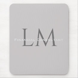 Modern Taupe Gray Monogram Workspace Accent Mousepad