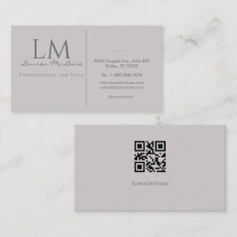 Modern Taupe Gray QR Code Business Branding Visitenkarte