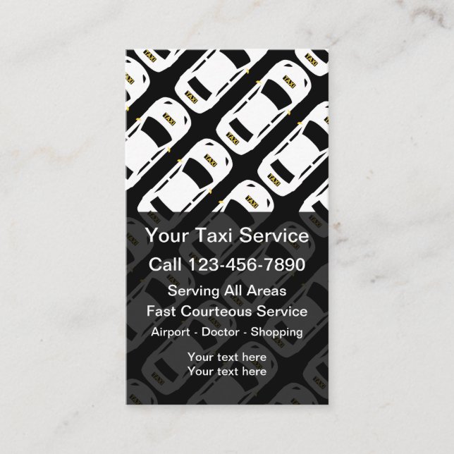 Modern Taxi Service Business Cards Visitenkarte (Vorderseite)