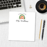 Modern Teacher Colorful Boho Rainbow Individuelle  Notizblock<br><div class="desc">Dies ist ein moderner Lehrer Colorful Boho Rainbow Individuelle Name Note Pad!</div>