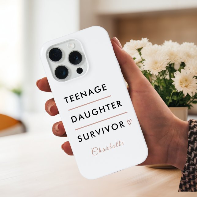 Modern Teen Daughter Survivor Personalized iPhone Hülle (Von Creator hochgeladen)