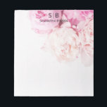 Modern Template für Rosa Peongram Feminine Notizblock<br><div class="desc">Pink Peongram Monogram Feminine Moderne Vorlage Notepad</div>