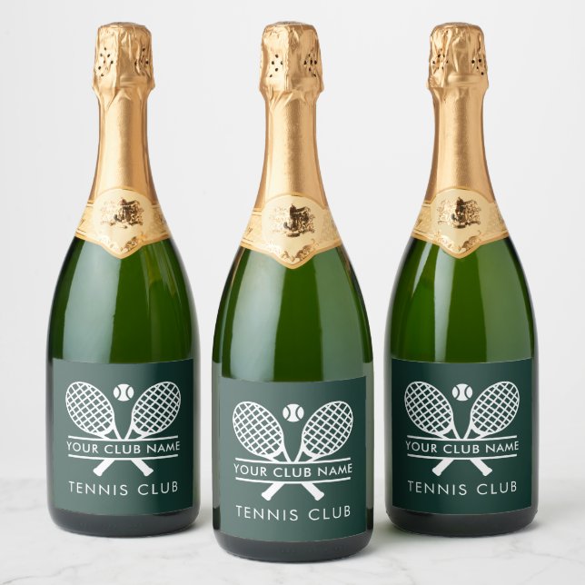 Modern Tennis Club Name Green Custom (Flaschen)
