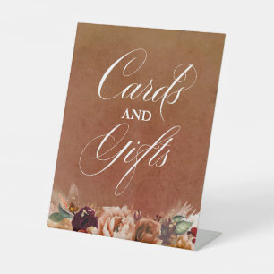 Modern Terracotta Boho Wedding Cards und Geschenke Sockelschild