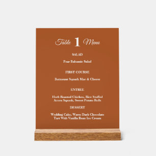 Modern Terracotta Brunt Orange Hochzeit im Herbst Acrylschild