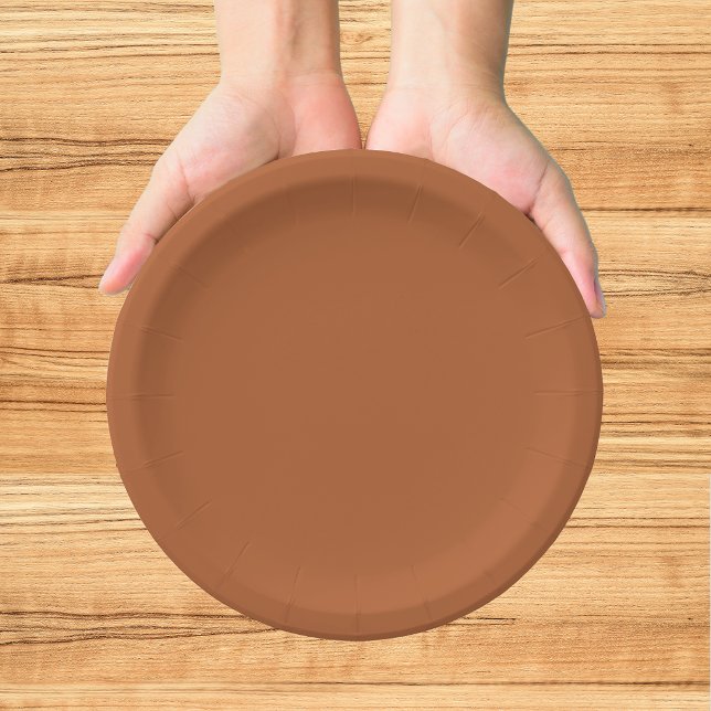 Modern Terracotta Brunt Orange Hochzeit im Herbst Pappteller (Von Creator hochgeladen)