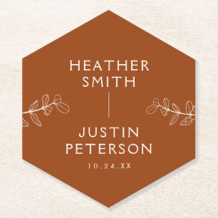 Modern Terracotta Burnt Orange Boho Wedding Napkin Untersetzer