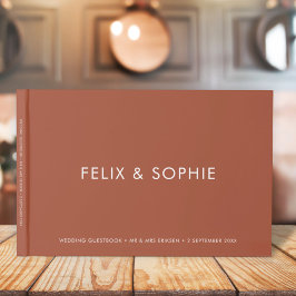 Modern Terracotta | Burnt Orange Rust Wedding Gästebuch