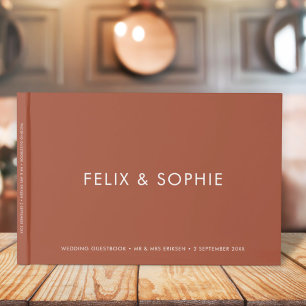 Modern Terracotta   Burnt Orange Rust Wedding Gästebuch