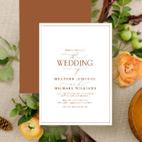 Modern Terracotta Calligraphy Wedding Einladung