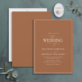 Modern Terracotta Calligraphy Wedding Einladung