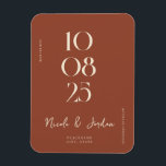 Modern Terracotta Einfache Eleganz Save the Date Magnet<br><div class="desc">Moderne Hochzeiten sichern den Dattelmagnet mit elegantem Design und minimalistischem Stil.</div>