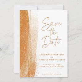 Modern Terracotta Gold Foil Save The Date