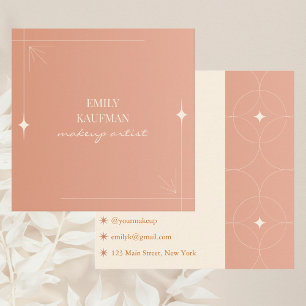 Modern Terracotta Gradient Trendy Makeup Artist Quadratische Visitenkarte