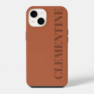 Modern Terracotta minimal personalisiert iPhone 14 Hülle