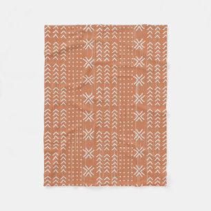 Modern Terracotta Mud Tuch Afrikanisches Muster Fleecedecke