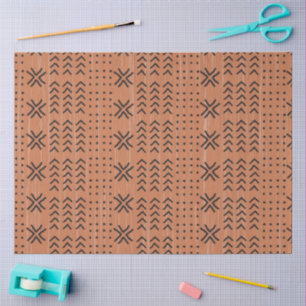 Modern Terracotta Mudcloth African Pattern Seidenpapier