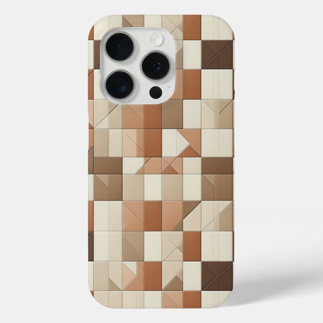 Modern Terracotta & Tan Geometric Phone Case (Rückseite)