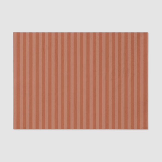 Modern Terracotta Tonal Strip Weihnachtsfeiertag Seidenpapier (Vorderseite)