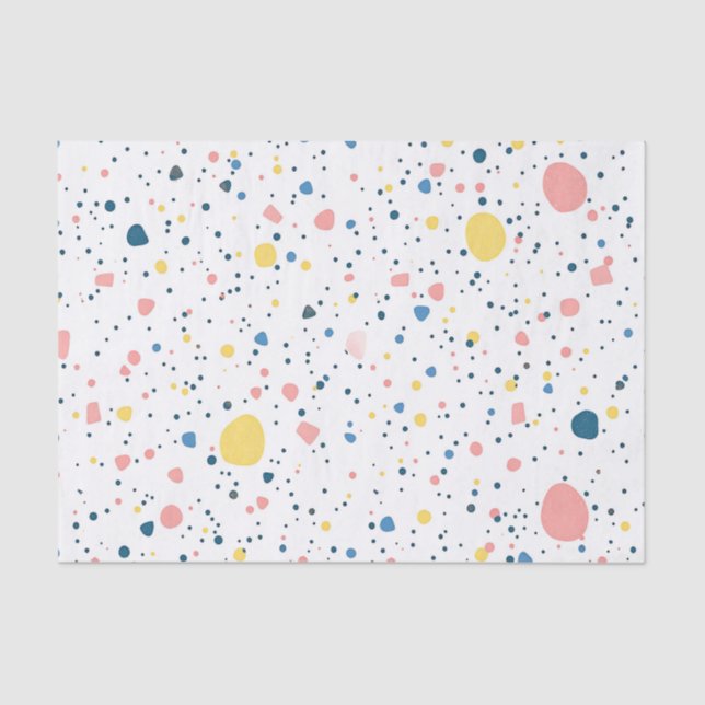 Modern Terrazzo Confetti Dots Pattern Pastel Seidenpapier (Vorderseite)