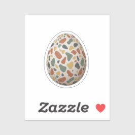 Modern Terrazzo Pattern Easter Egg Abstract Aufkleber