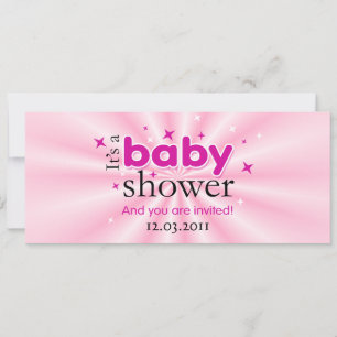 Modern Text Pink Stars Funny Baby Dusche Party Einladung