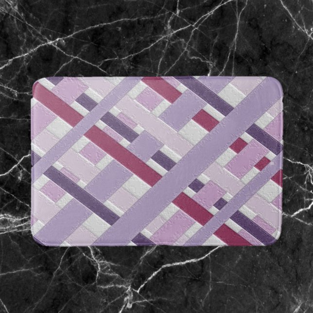 Modern texturierter Mauve gestreift Badematte (Von Creator hochgeladen)