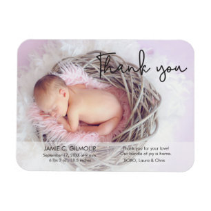 Modern Thank You Baby Arrival Magnet